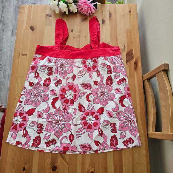 She's Cool - Tropical Print Halter Top - Red Floral - Picture 8 of 9